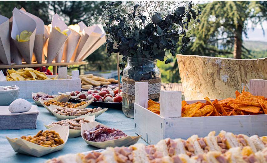 Conference buffet catering setup